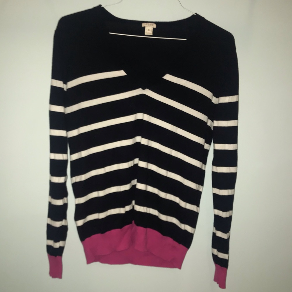 J Crew color block striped sweater